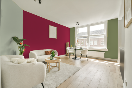 kamer in kleur S 1575-r10b met designkleuren op de wanden