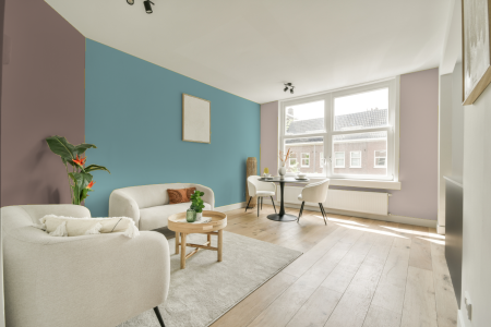 kamer in kleur S 2020-b30g met designkleuren op de wanden