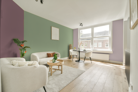 kamer in kleur S 2020-g30y met designkleuren op de wanden