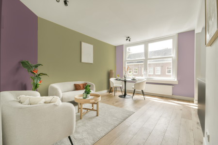 kamer in kleur S 2020-g80y met designkleuren op de wanden