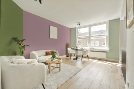 kamer in kleur S 2020-r10b met designkleuren op de wanden