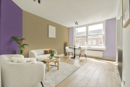 kamer in kleur S 2020-y met designkleuren op de wanden