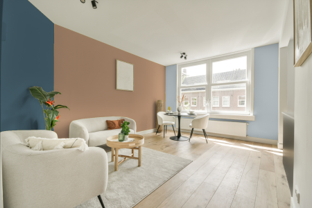 kamer in kleur S 2020-y40r met designkleuren op de wanden