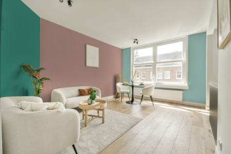 kamer in kleur S 2020-y80r met designkleuren op de wanden