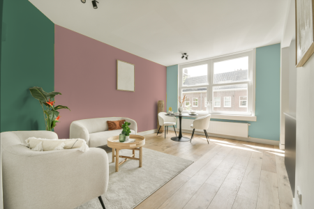 kamer in kleur S 2020-y90r met designkleuren op de wanden