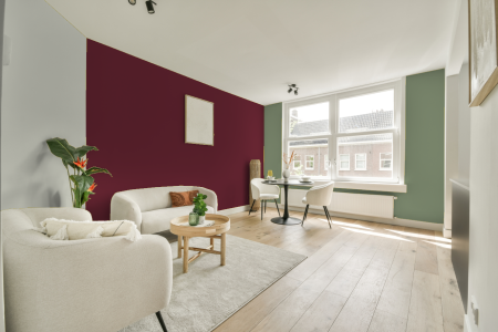 kamer in kleur S 4050-r10b met designkleuren op de wanden