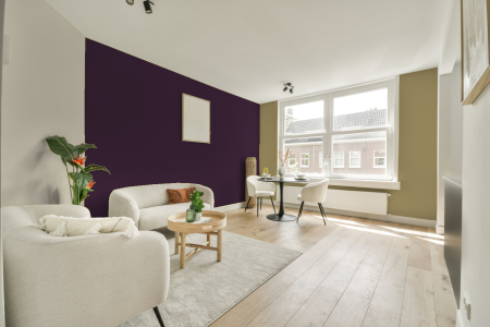 kamer in kleur Ral 330 20 20 met designkleuren op de wanden