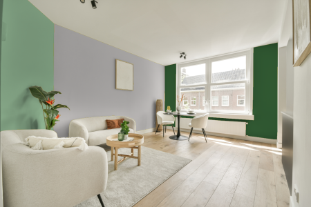 kamer in kleur An.00.81 met designkleuren op de wanden