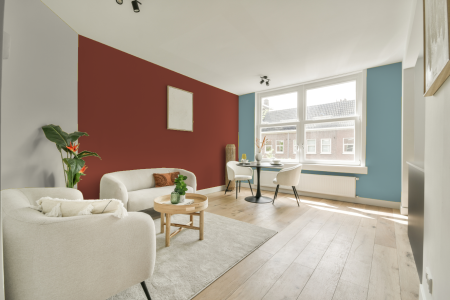 kamer in kleur Sikkens slaapkamer rood met designkleuren op de wanden