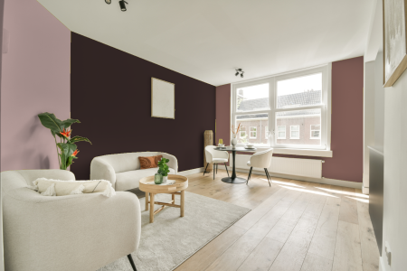 kamer met ton-sur-ton kleurencombinatie en Lush lilac