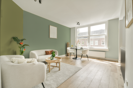 kamer met ton-sur-ton kleurencombinatie en Mild jade