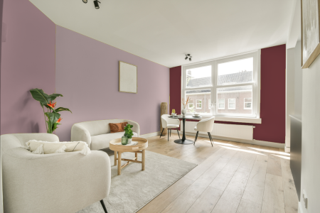 kamer met ton-sur-ton kleurencombinatie en Subtle lilac