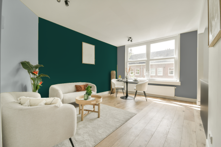 woonkamer met neutrale kleuren en Gn 013-02