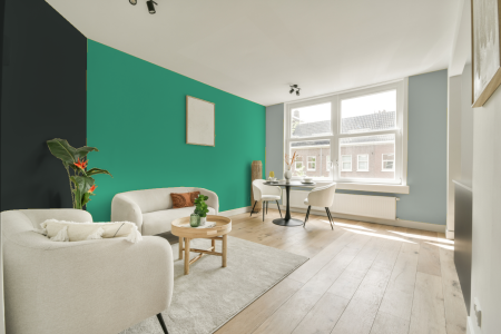 woonkamer met neutrale kleuren en Gn 015-06