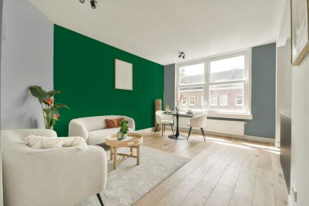 woonkamer met neutrale kleuren en Gn 018-03