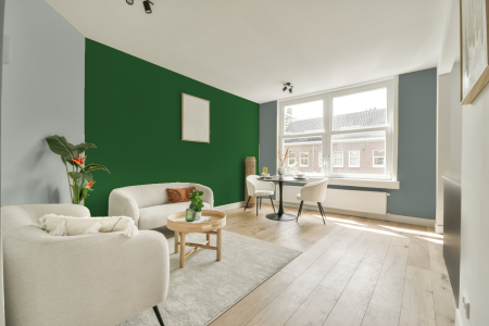 woonkamer met neutrale kleuren en Gn 020-03