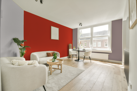 woonkamer met neutrale kleuren en S 1085-y80r