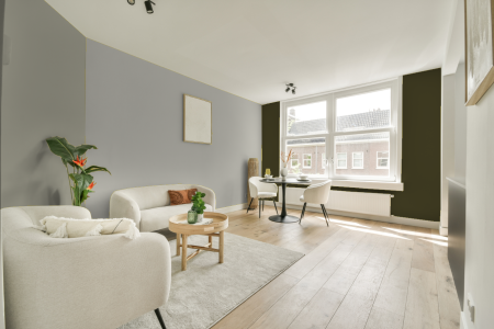 woonkamer met neutrale kleuren en S 1502-y