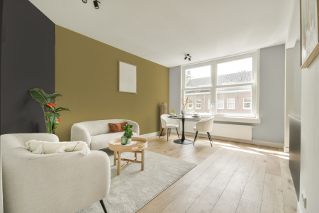 woonkamer met neutrale kleuren en S 3030-g90y