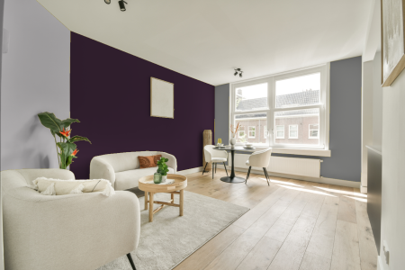 woonkamer met neutrale kleuren en S 7020-r40b