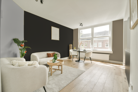 woonkamer met neutrale kleuren en S 8502-y