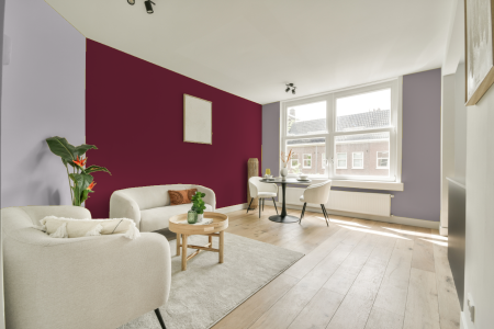 woonkamer met neutrale kleuren en Ral 010 30 40