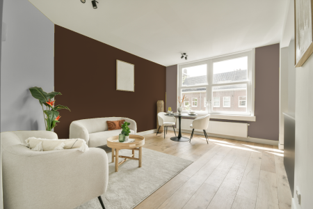 woonkamer met neutrale kleuren en Ral 060 30 20