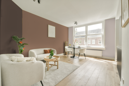 woonkamer met neutrale kleuren en Ral 060 60 20