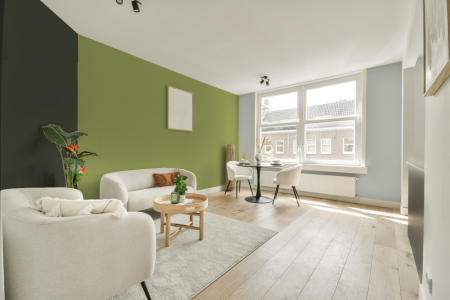 woonkamer met neutrale kleuren en Ral 110 70 40