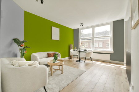 woonkamer met neutrale kleuren en Ral 110 70 77