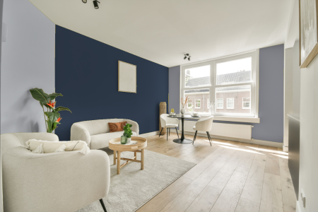 woonkamer met neutrale kleuren en Ral 270 30 15