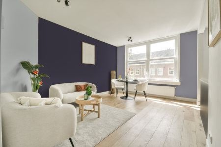 woonkamer met neutrale kleuren en Ral 300 30 10