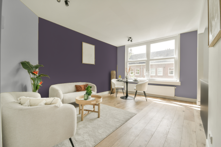 woonkamer met neutrale kleuren en Ral 320 40 10