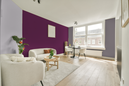 woonkamer met neutrale kleuren en Ral 340 30 38