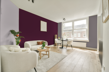 woonkamer met neutrale kleuren en Ral 350 20 30