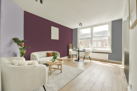 woonkamer met neutrale kleuren en Ral 360 40 20