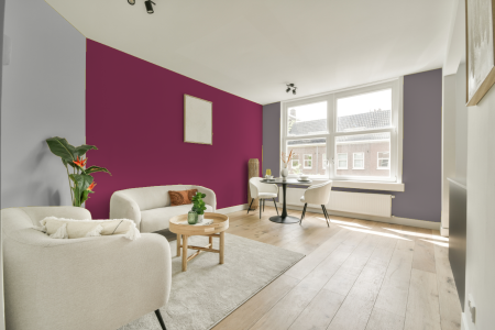 woonkamer met neutrale kleuren en Ral 360 40 45