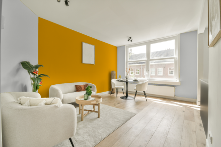 woonkamer met neutrale kleuren en Ral 1003