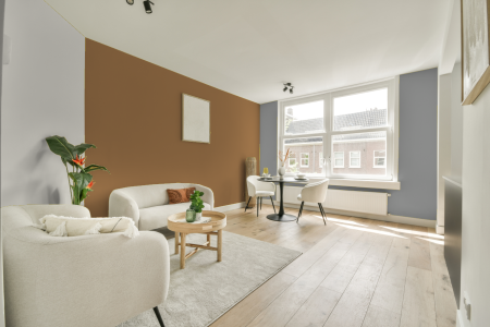 woonkamer met neutrale kleuren en Ral 1011