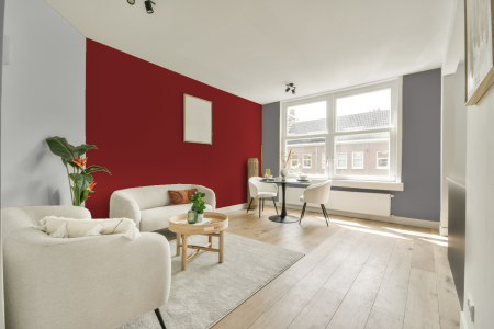 woonkamer met neutrale kleuren en Ral 3001