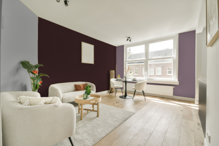 woonkamer met neutrale kleuren en Ral 3007