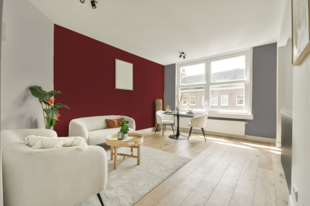 woonkamer met neutrale kleuren en Ral 3011