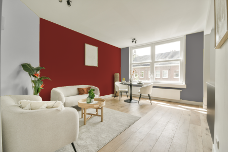 woonkamer met neutrale kleuren en Ral 3013