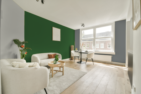 woonkamer met neutrale kleuren en Ral 6001