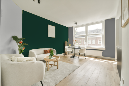 woonkamer met neutrale kleuren en Ral 6005