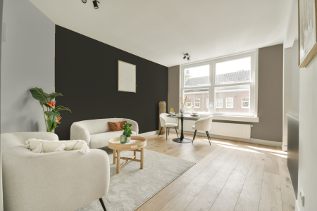 woonkamer met neutrale kleuren en Ral 6006