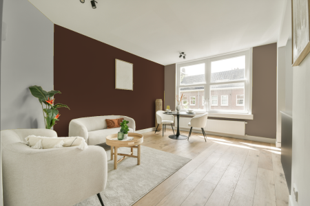 woonkamer met neutrale kleuren en Ral 8011