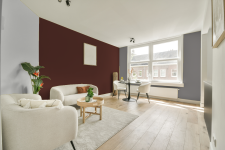 woonkamer met neutrale kleuren en Ral 8015