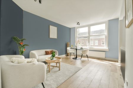 woonkamer met neutrale kleuren en Ppg1036-4