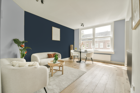 woonkamer met neutrale kleuren en Ppg1041-7